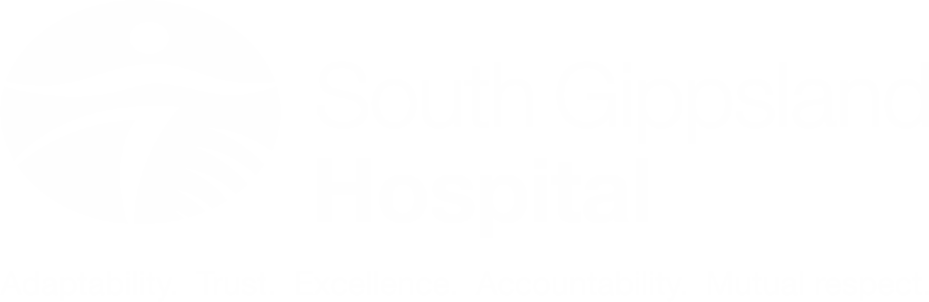 South Gippsland Hospital logo in white