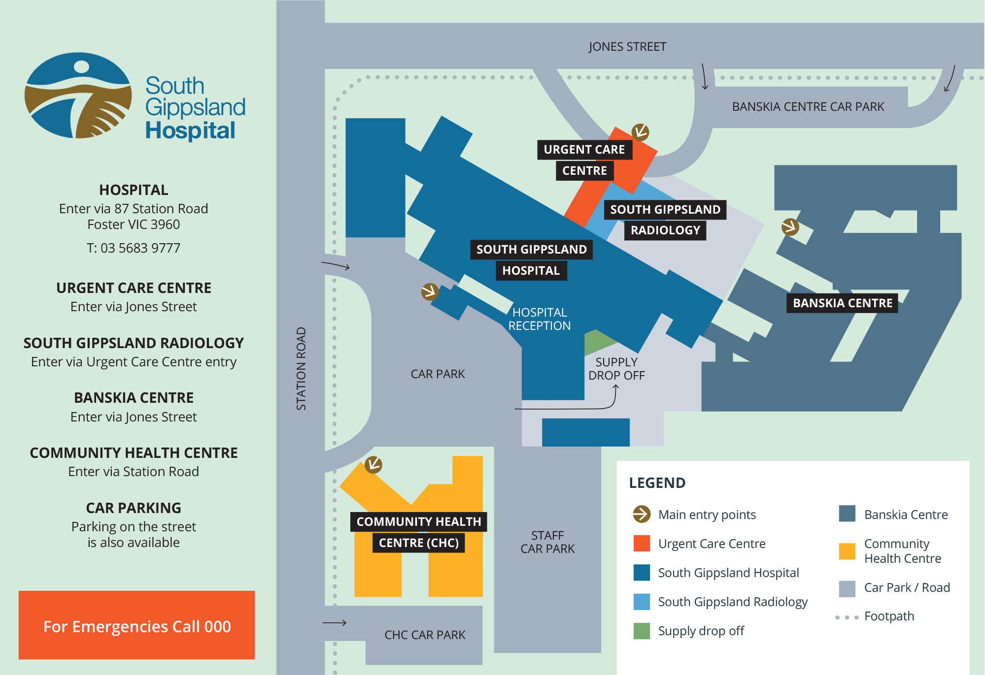 Map of South Gippsland Hospital